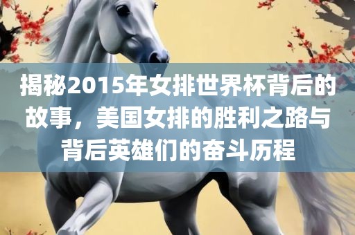 揭秘2015年女排世界杯背后的故事，美国女排的胜利之路与背后英雄们的奋斗历程漯河市盈旭机械设备有限公司